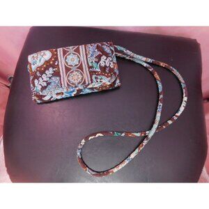 Vera Bradley Crossbody Wallet Purse Boho Paisley Floral Pattern